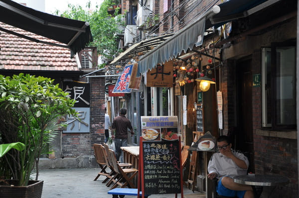 A display of unique souvenirs in a Tianzifang shop
